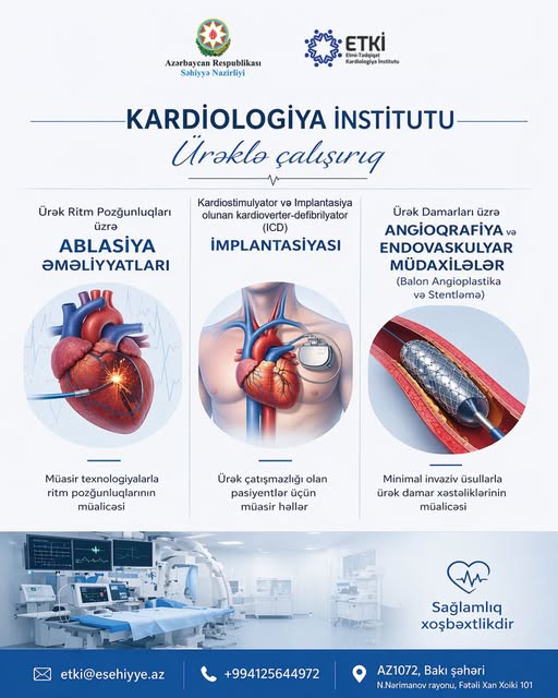 Kardiologiya İnstitutunda yüksək texnoloji əməliyyatlar tam ödənişsiz icra edilir