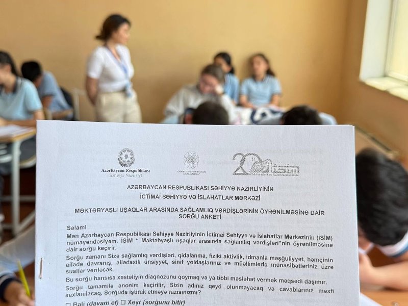  “Məktəbyaşlı uşaqların sağlamlıq davranışları”nın öyrənilməsinə dair Azərbaycan üzrə milli tədqiqat aparılıb   