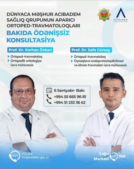 DTX Hospitalda xarici mütəxəssislərin iştirakı ilə ödənişsiz ortopedik konsultasiyalar keçiriləcək
